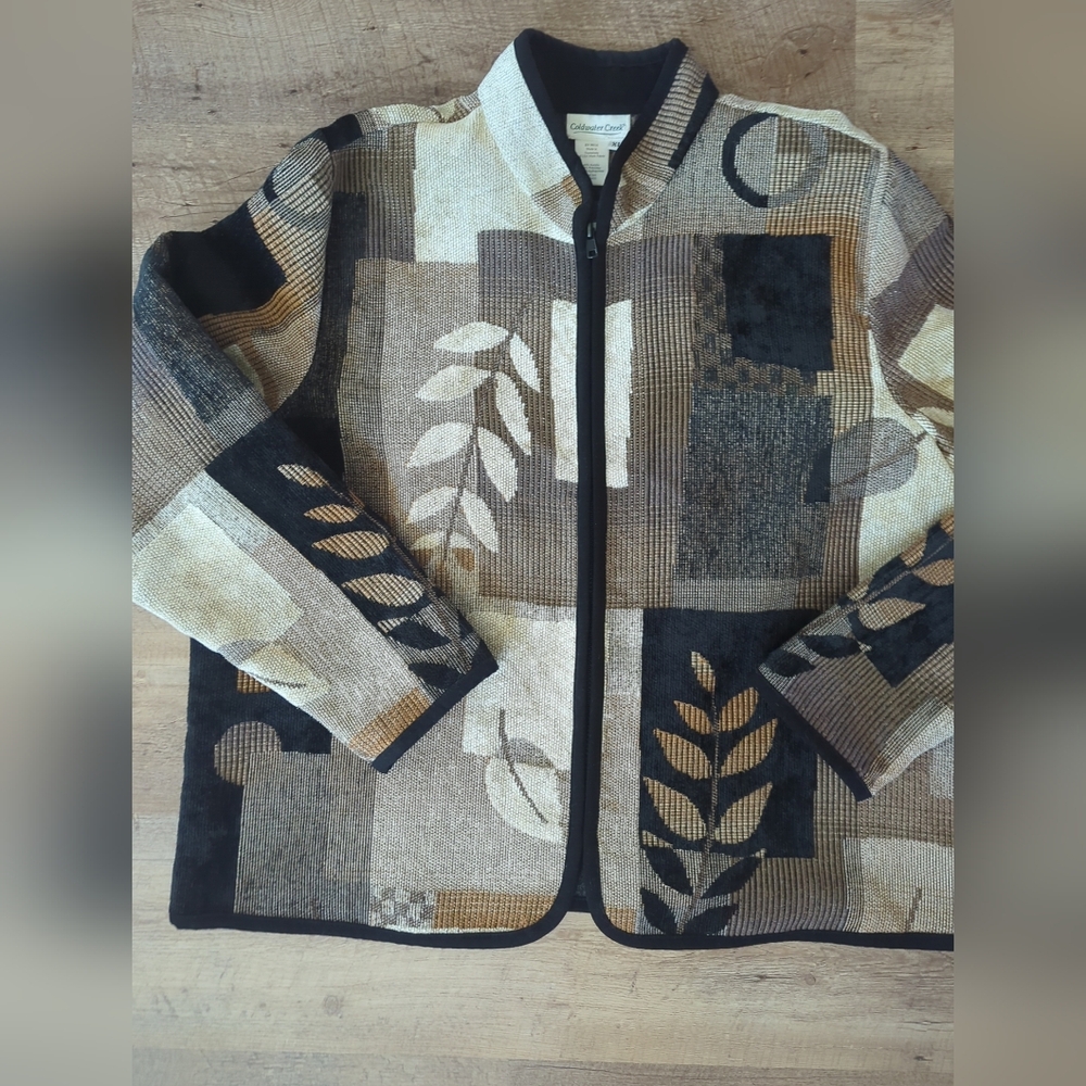 Coldwater Creek Patchwork Jacket With Neutral Ton… - image 3